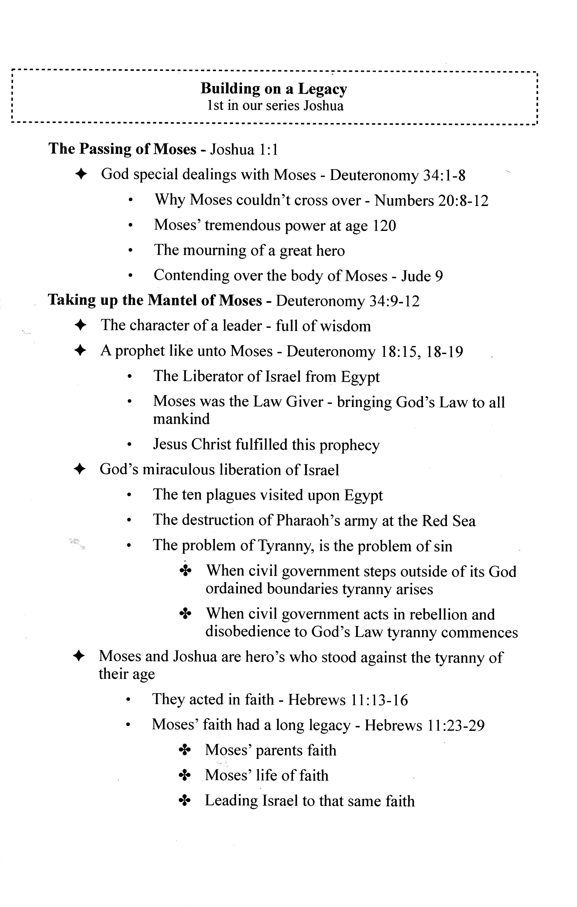 CEFC Joshua Sermon Series