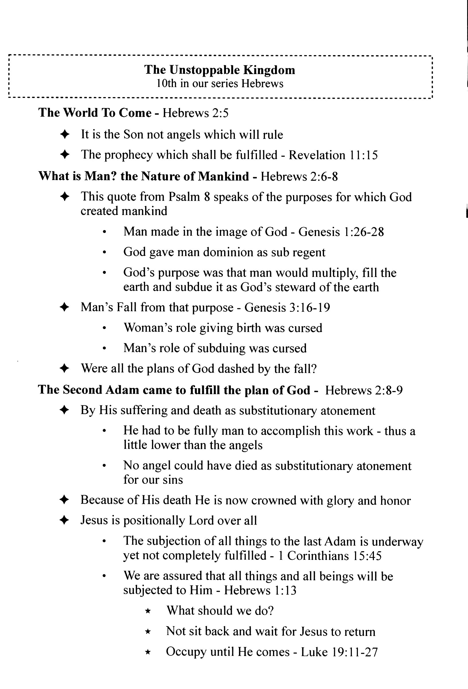 CEFC Hebrews Sermon Series